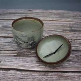 陶瓷雍正粉彩雪景茶叶罐瓷器