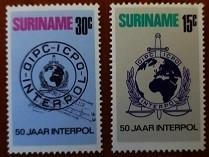苏里南国际刑警组织50周年邮票，2全
