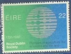 81年爱尔兰皇家都柏林协会邮票（轻略微黄斑）