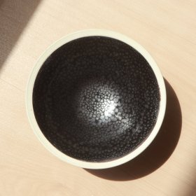 宋代 怀仁窑 白覆轮 黑釉白口油滴盏 老窑瓷器陶瓷 古董文玩 古美术 文人书房茶空间美学