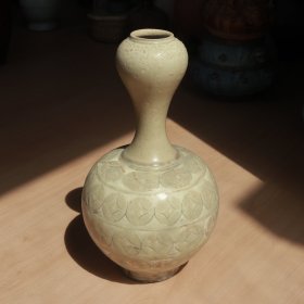 青白瓷 铜钱纹蒜头瓶 老窑瓷器陶瓷 古董文玩