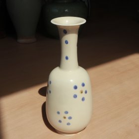 口沿有小磕 唐代 白瓷点彩瓶 老窑瓷器陶瓷 古董文玩