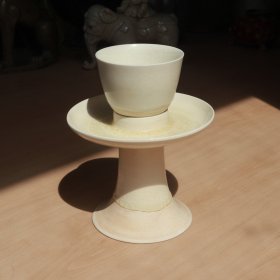 隋白瓷 高足台盏 老窑瓷器陶瓷 古董文玩