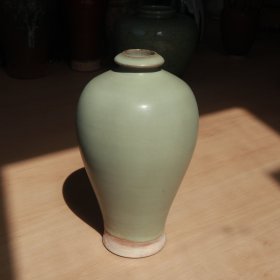 钧汝不分的土窑 青瓷梅瓶 老窑瓷器陶瓷 古董文玩