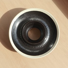 宋代 怀仁窑 白覆轮 黑釉油滴茶盏托 老窑瓷器 古陶瓷 古董文玩 文人书房茶空间美学