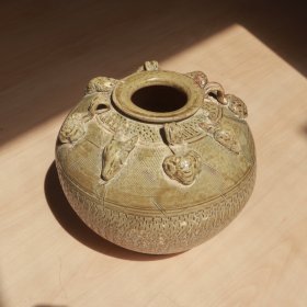 西晋 青瓷 兽首四系罐 老窑瓷器陶瓷 古董文玩