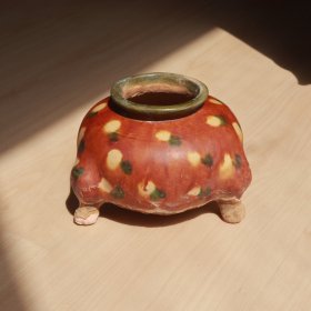 唐三彩 三足炉 老窑瓷器陶瓷 古董文玩