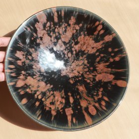 宋代 定窑 黑釉鹧鸪斑 斗笠盘 老窑瓷器 古陶瓷 古董文玩 文人书房茶空间美学
