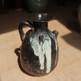 口外沿有磕 照片没拍出来 唐代鲁山窑 黑釉窑变注壶 执壶 老窑瓷器陶瓷 古董文玩