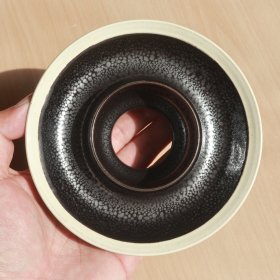 宋代 白覆轮 黑釉油滴茶盏托 老窑瓷器 古陶瓷 古董文玩 文人书房茶空间美学