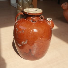 流口有残 明代 民间用瓷 酱釉油壶 老窑瓷器陶瓷 古董文玩