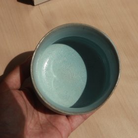 钧窑天蓝釉茶盏 老窑瓷器陶瓷 古董文玩