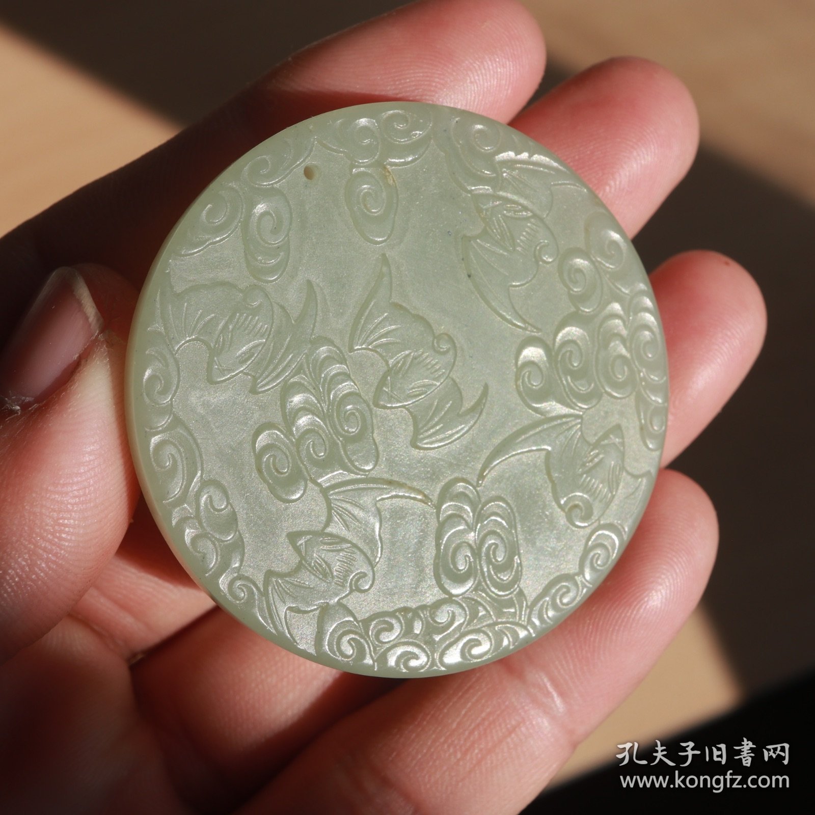 点击查看原图 清代 蝙蝠祥云福寿纹玉佩 和田玉 古玉老玉器玉石 古董文玩