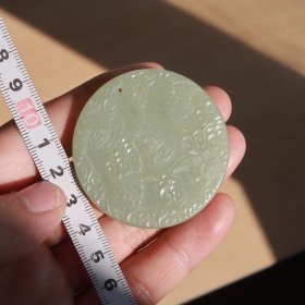 清代 蝙蝠祥云福寿纹玉佩 和田玉 古玉老玉器玉石 古董文玩