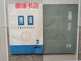 摘译 1975-2、1976-1（外国哲学历史经济）共两本，馆藏