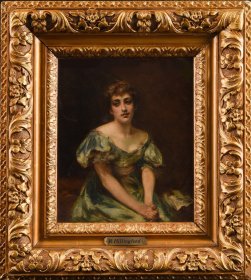 英国著名画家希尔林福德《女子肖像》
