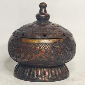 138_【有求必应】铜熏香炉一个，包浆厚重，尺寸如图全品。