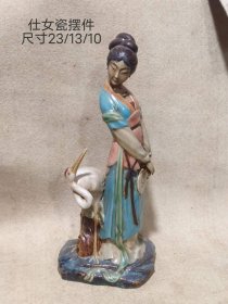 415_旧藏仕女瓷摆件一个，全品如图。