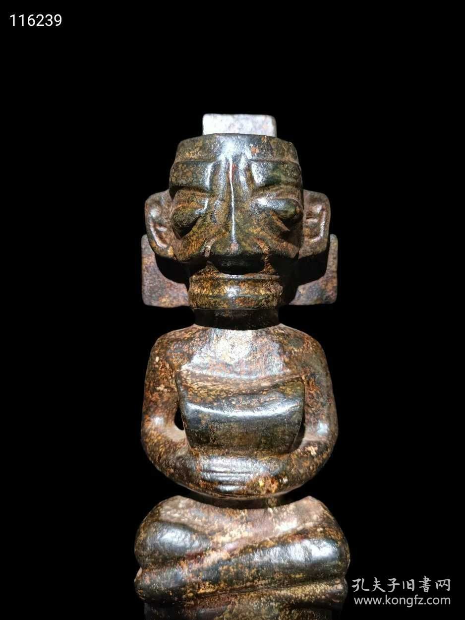 398_旧藏陨石【三星堆】摆件 雕刻精美，有磁性，保存完整。