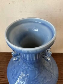 121_大清雍正年制单色釉浮雕瓶,全品完好