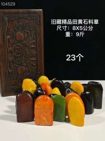 13_旧藏精品田黄石料章9斤