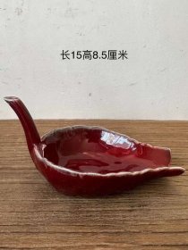 107_清代霁红釉笔洗，全品完整