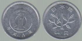日本硬币平成八年一円1元