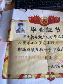 1965年辽宁省沈阳市第三十二中学毕业证书