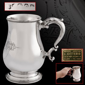 英国 1878年 纯银 雕花 酒杯 水杯