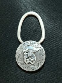 30年代 美国 Indian印第安 925纯银 浮雕 古董 钥匙扣