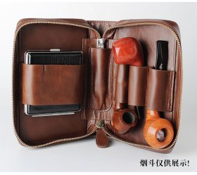 【私人定制】丹麦烟斗大师原创三位便携式烟斗包