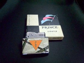 【稀少款】全新 50年代 日本王子PRINCE 七宝烧 古董煤油打火机 海豚款 全新原盒