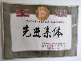 1994年汉中市“先进集体” 老奖状