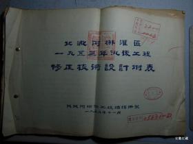 北淝河排灌区1953年汛后工程修正技术设计附表-治淮委员会-1953年-8开