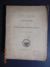 MONOGRAPHS OF THE UNITED STATES GEOLOGICAL SURVEY-WASHINGTON GOVERNMENT PRINTING-美国地质局=1905年-小8开厚册