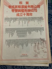 开业志庆报道 粤成货柜运输有限公司粤丰货柜有限公司成立十周年 （4开报纸，1990年）