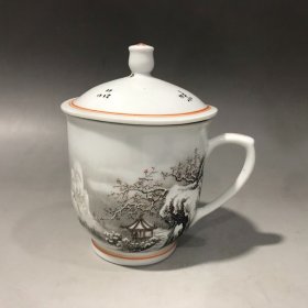 雪景茶杯