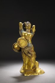 唐代 铜鎏金人物像