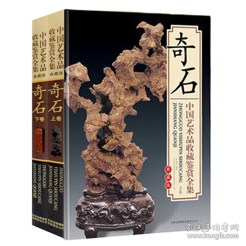 2册中国艺术品收藏鉴赏全集 奇石 典藏版 文玩古玩收藏珠宝玉石鉴定书籍入门知识大全 天然寿山石灵石彩色图解奇珍异宝翡翠知识