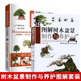 共2册 图解树木盆景/树木盆景制作完全图解 盆景制作教材 盆景书籍图书大全 入门 盆景造型技艺图解 盆景栽培技术书籍设计图盆栽制