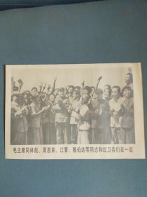 宣传画：毛主席同林彪、周恩来、江青、陈伯达等同志和红卫兵们在一起