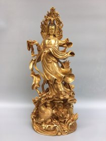 铜鎏金观音菩萨佛像