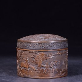 回流：铜“童乐”文房盒。