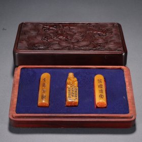 旧藏 田黄石名家印章一组