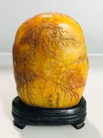 田黄石细工印章摆件