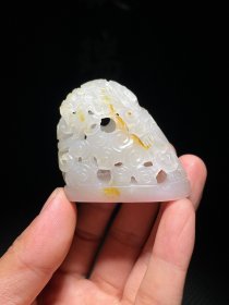 和田玉云龙纹印章