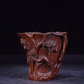 回流：老竹雕松枝爵杯
