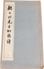 《胡大川先生幻想诗》 民国 文成堂 影印 潘龄皋 书法