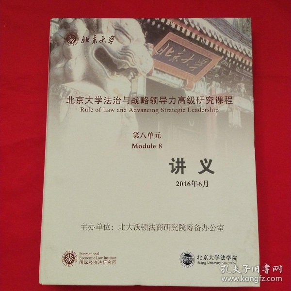 北京大学法制与战略领导力高级研究课程 第八单元讲义