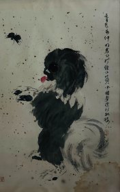 《爱犬》蒋明君、江苏彭城人、1968南艺美术系毕业，镇江画院专职画家，国家一级美术师。